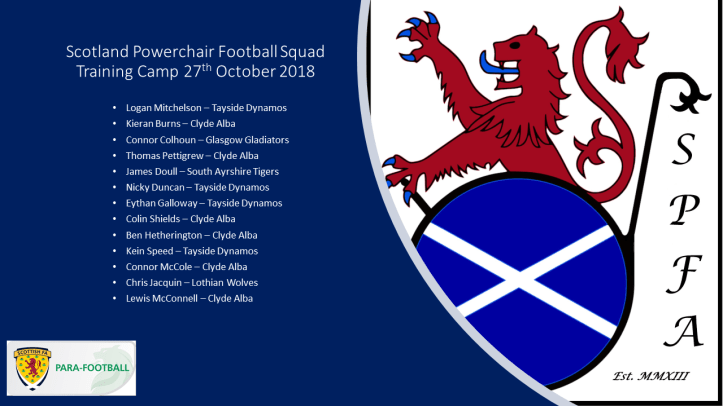 Scotland Powerchair Football Squad Oct 27