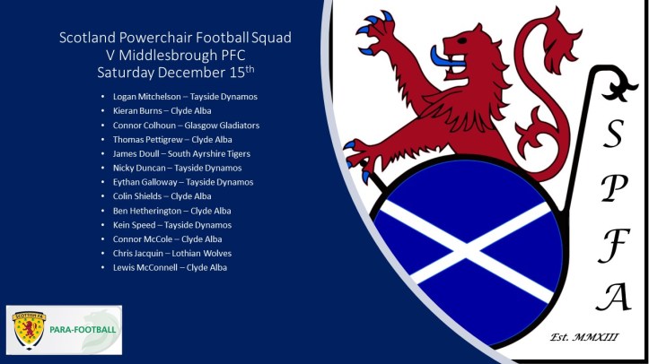 Scotland Powerchair Football Squad Dec 15